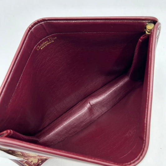 Dior Handbag Clutch Wristlet Leather Canvas Monogram Clutch Bag