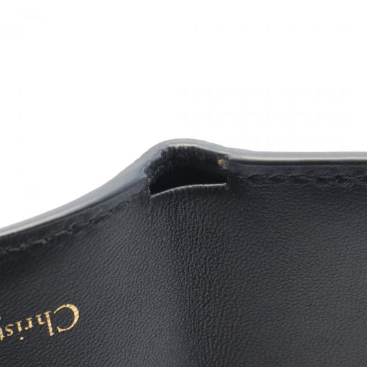 Dior Handbag Christian 30 Montaigne Trifold Compact Wallet CD Leather Black Logo
