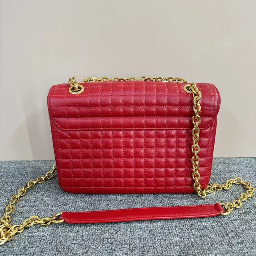 Luxury Classic Chain Shoulder Bag Medium Leather Quilted