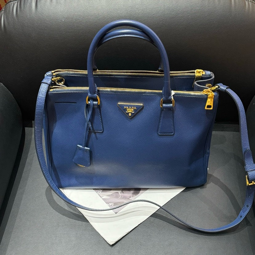 Prada Handbag Galleria Tote Bag Blue