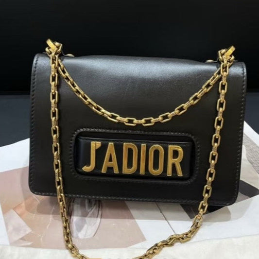 Dior Handbag Shoulder Bag 25x17x6 Strap Leather Black Chain
