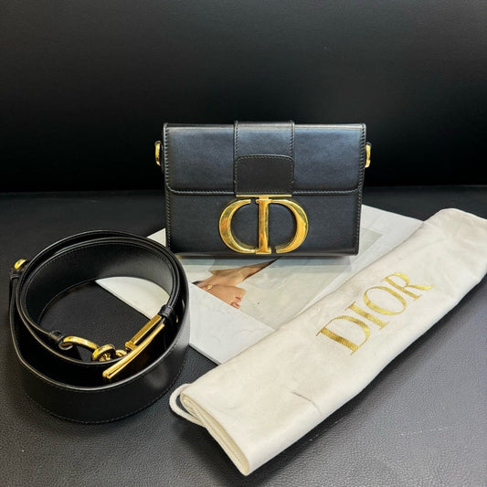 Dior Handbag Montagne Box Bag 17.5x12x5cm Leather Black