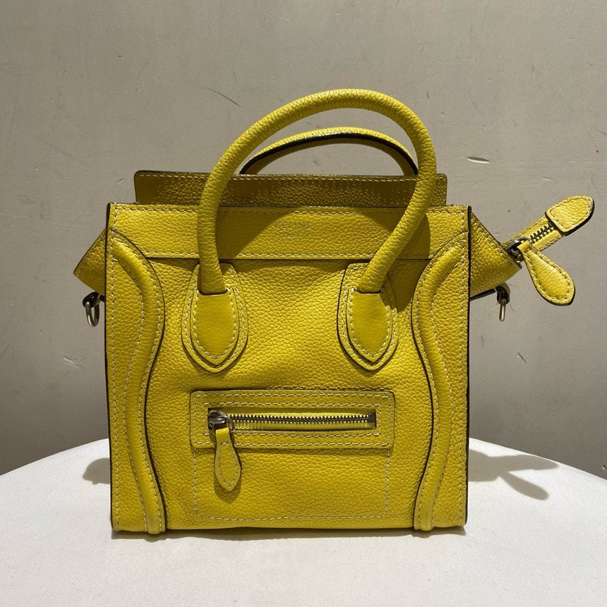 Luxury Nano Bag Yellow Handbag Leather Travel Bag