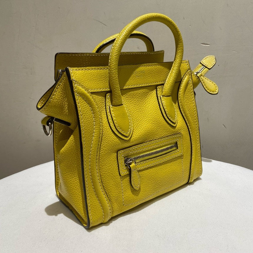 Luxury Nano Bag Yellow Handbag Leather Travel Bag