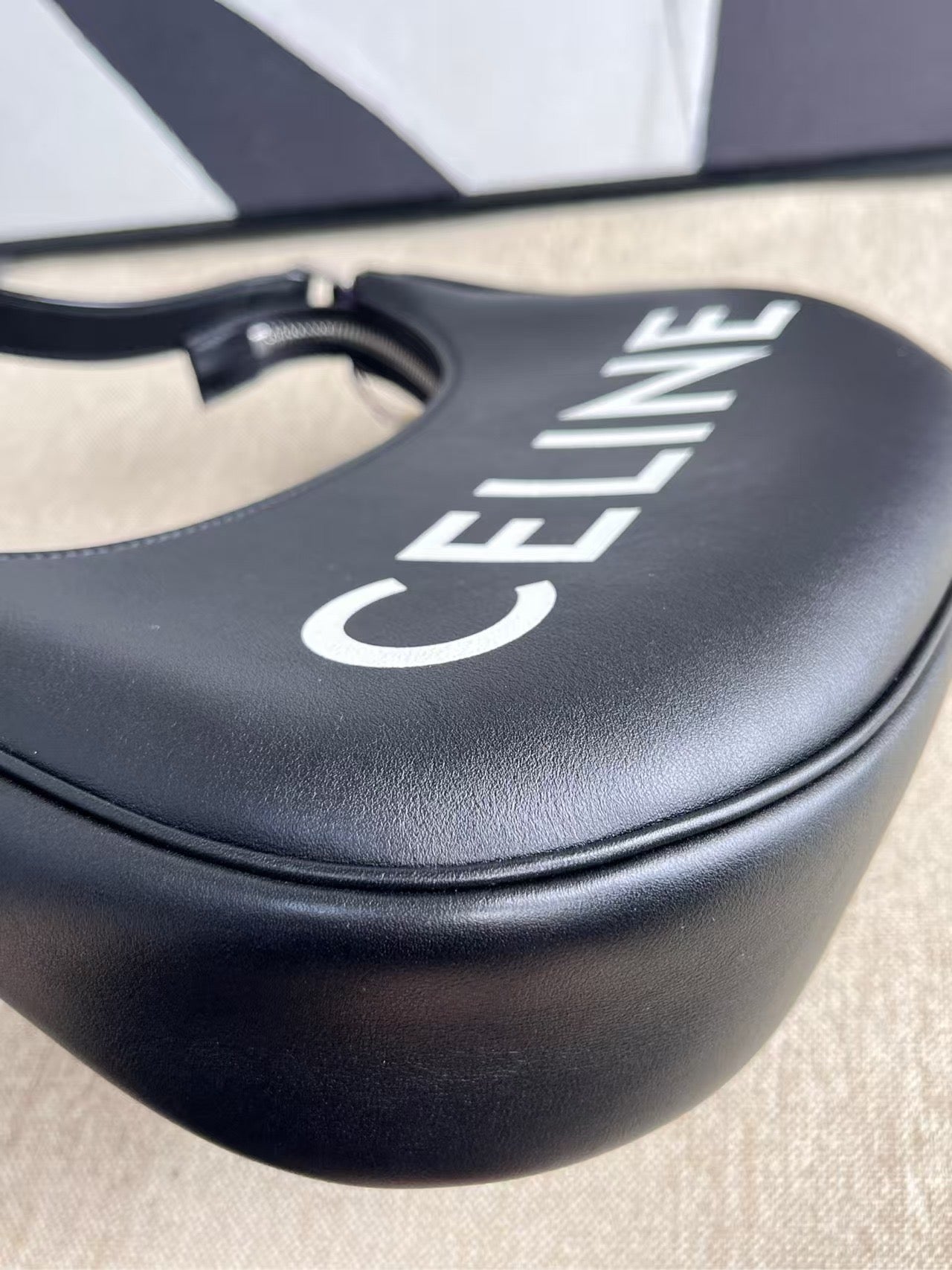 Luxury Underarm Shoulder Bag Leather Black