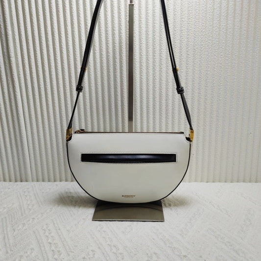 Burberry Luxury Halfmoon Bag Crossbody Leather White Crossbody Bag