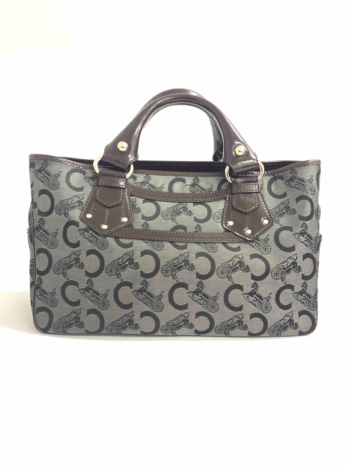 Luxury Pattern Gray Top Handle Bag Canvas Travel Bag