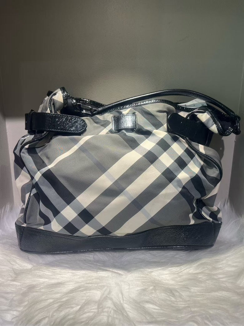 Burberry Luxury Check Plaid Shoulder Bag Black