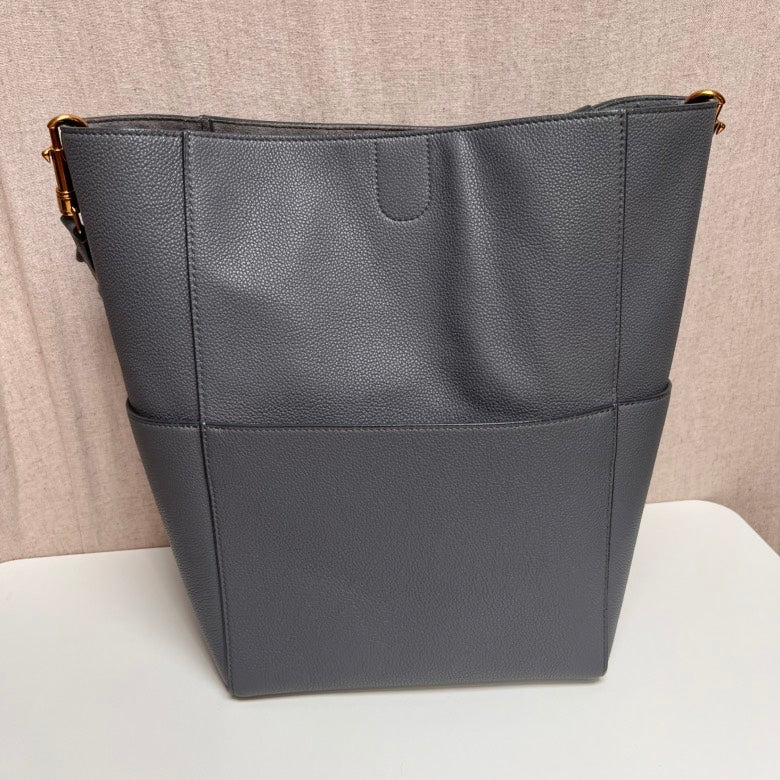 Luxury Bag Gray Shoulder Bag Leather Bucket