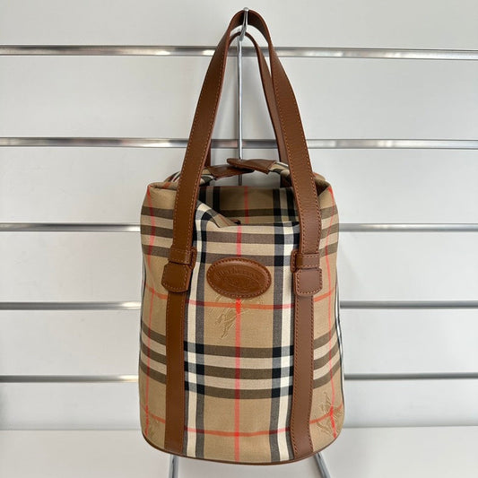 Burberry Luxury Plaid Tote Handbag Beige Tote Bag