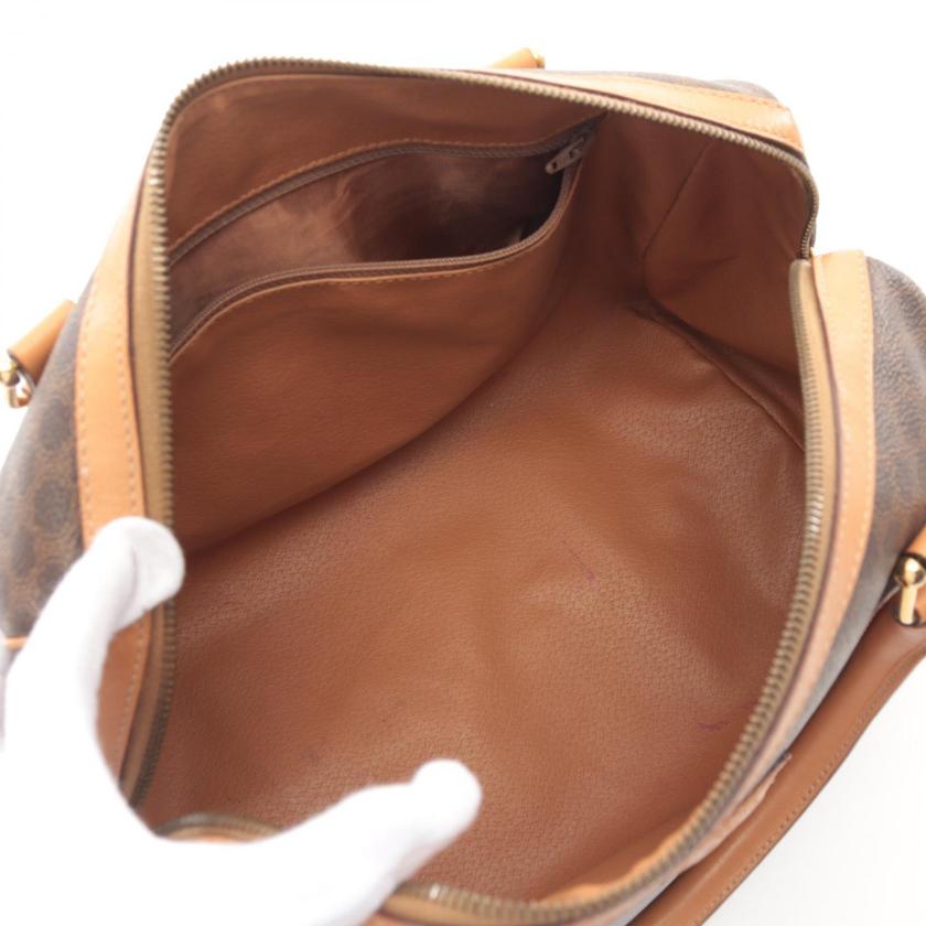 Luxury Macadam Handbag Boston Bag Dark Pvc Leather Brown Travel Bag