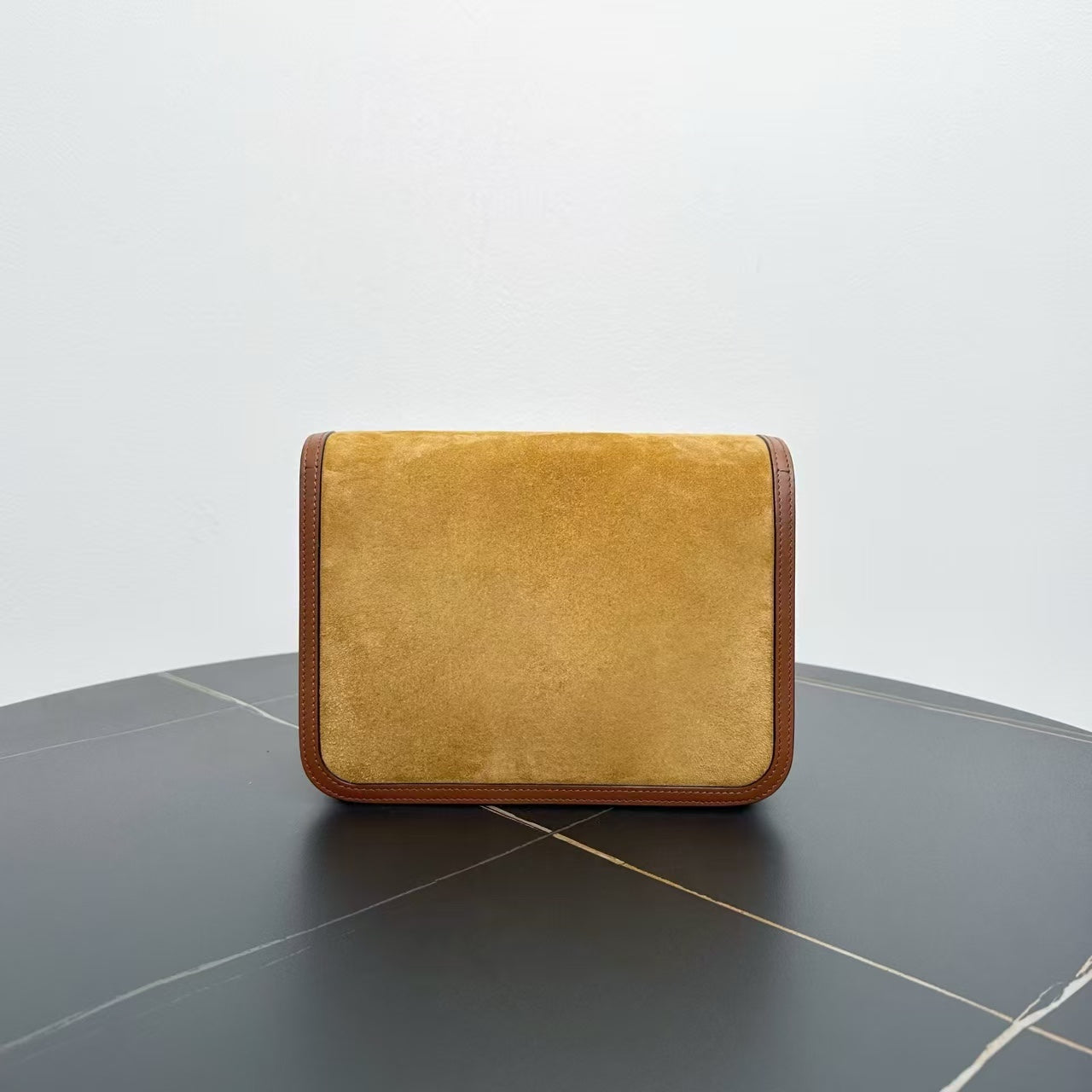 Burberry Luxury Haymarket Shoulder Bag Suede Yellow