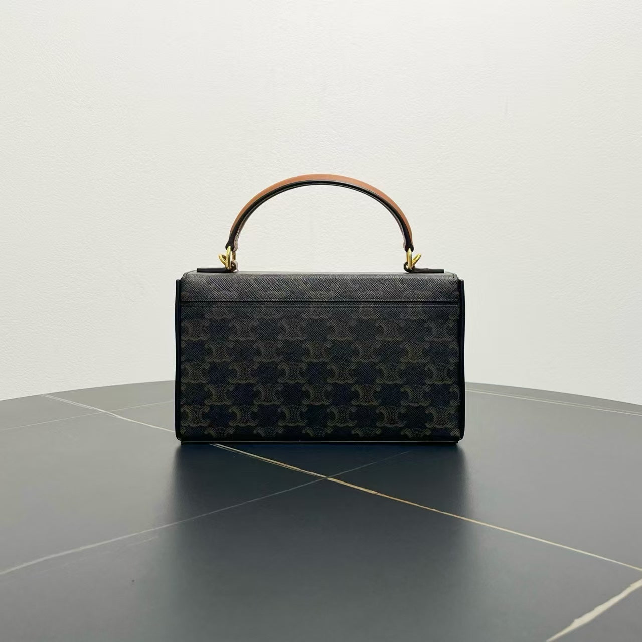 Luxury Triomphe Two Way Bag Canvas Black Travel Bag