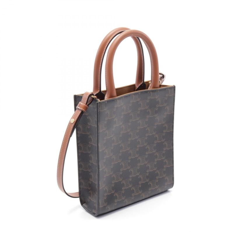 Luxury Mini Vertical Cabas Triomphe Handbag Way Leather Black Travel Bag