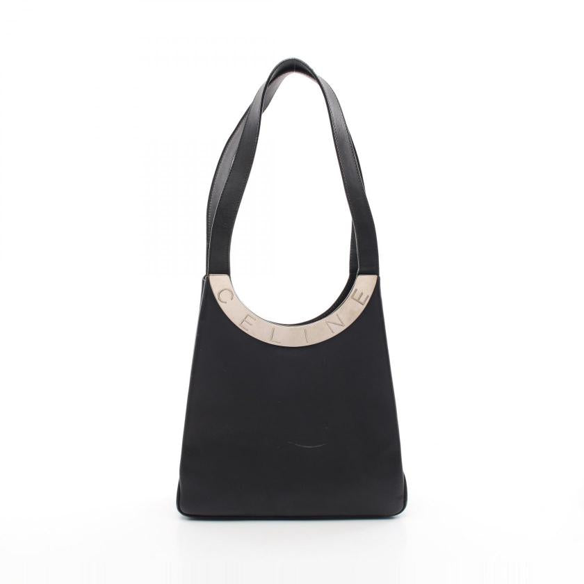 Luxury Shoulder Bag With Metal Fittings In Leather Black