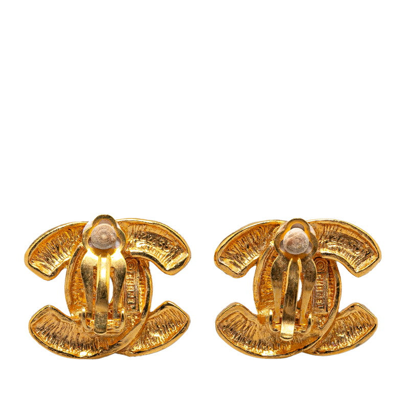 Chanel Gold-Plated Coco Mark Mini Matelassé Earrings Jewelry