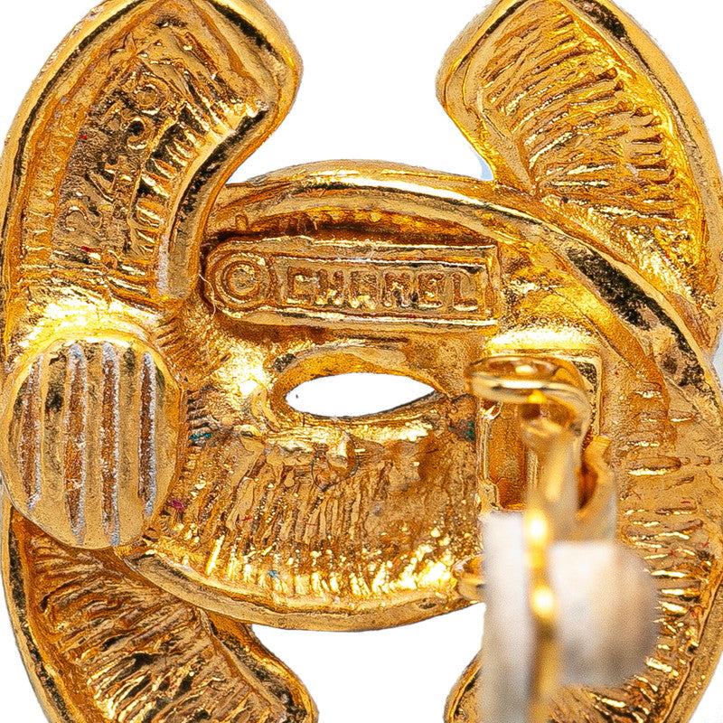 Chanel Gold-Plated Coco Mark Mini Matelassé Earrings Jewelry