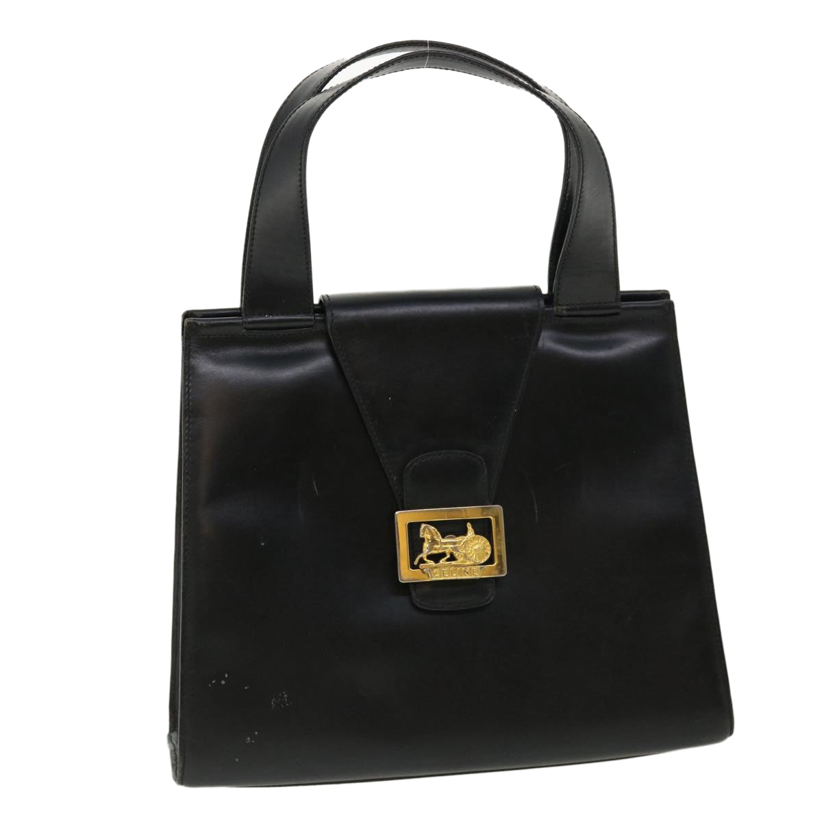 Luxury Horse Carriage Hand Bag Rd Leather Black Travel Bag