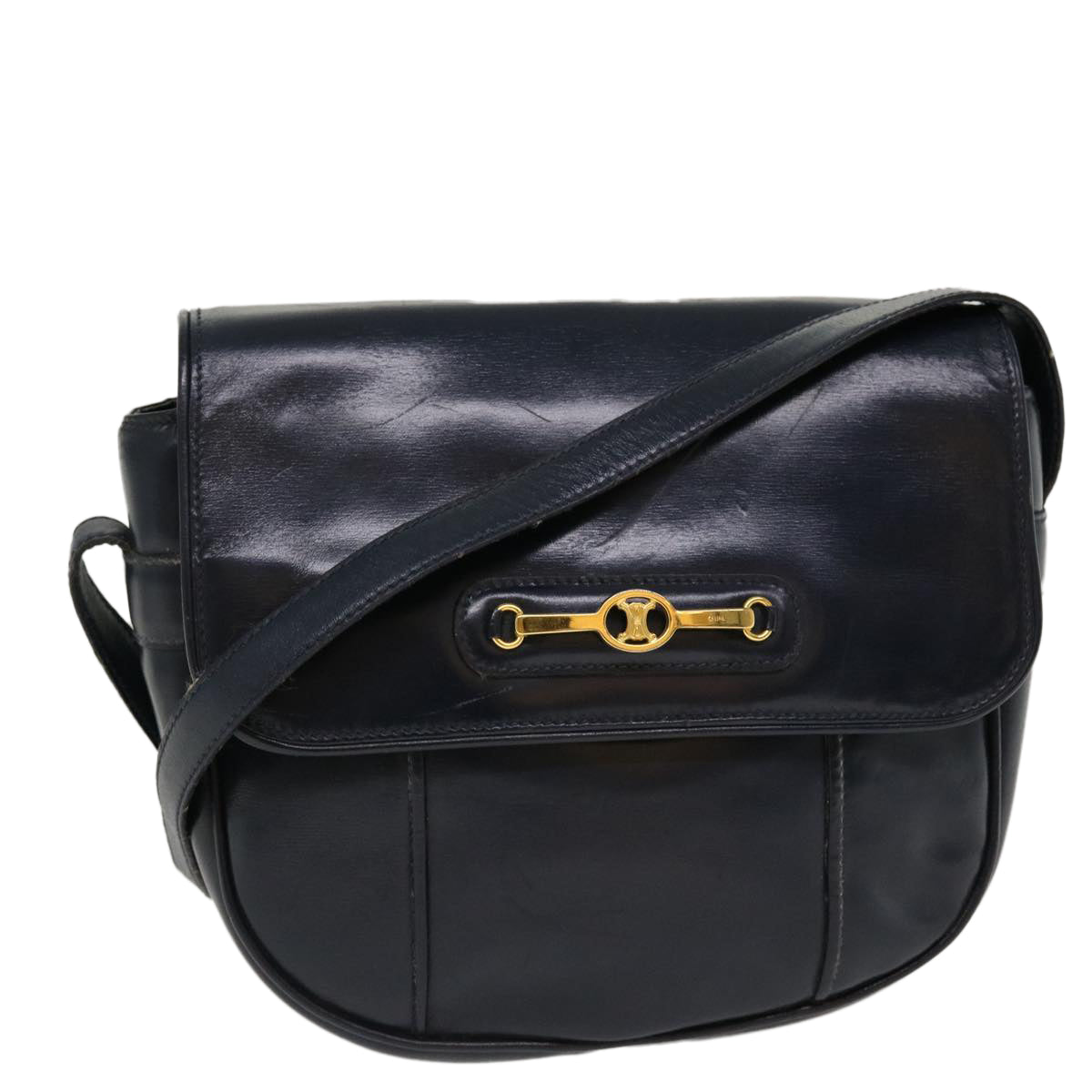 Luxury Shoulder Bag Navy Rd Leather
