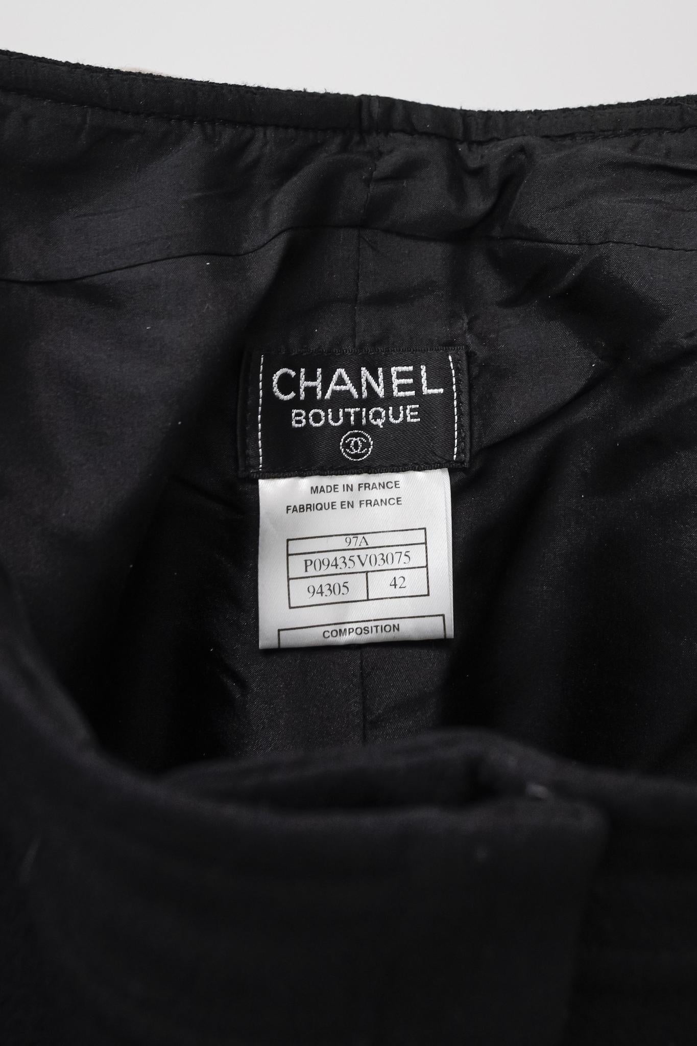 Chanel Black Wool Crepe Tro rs Accessory