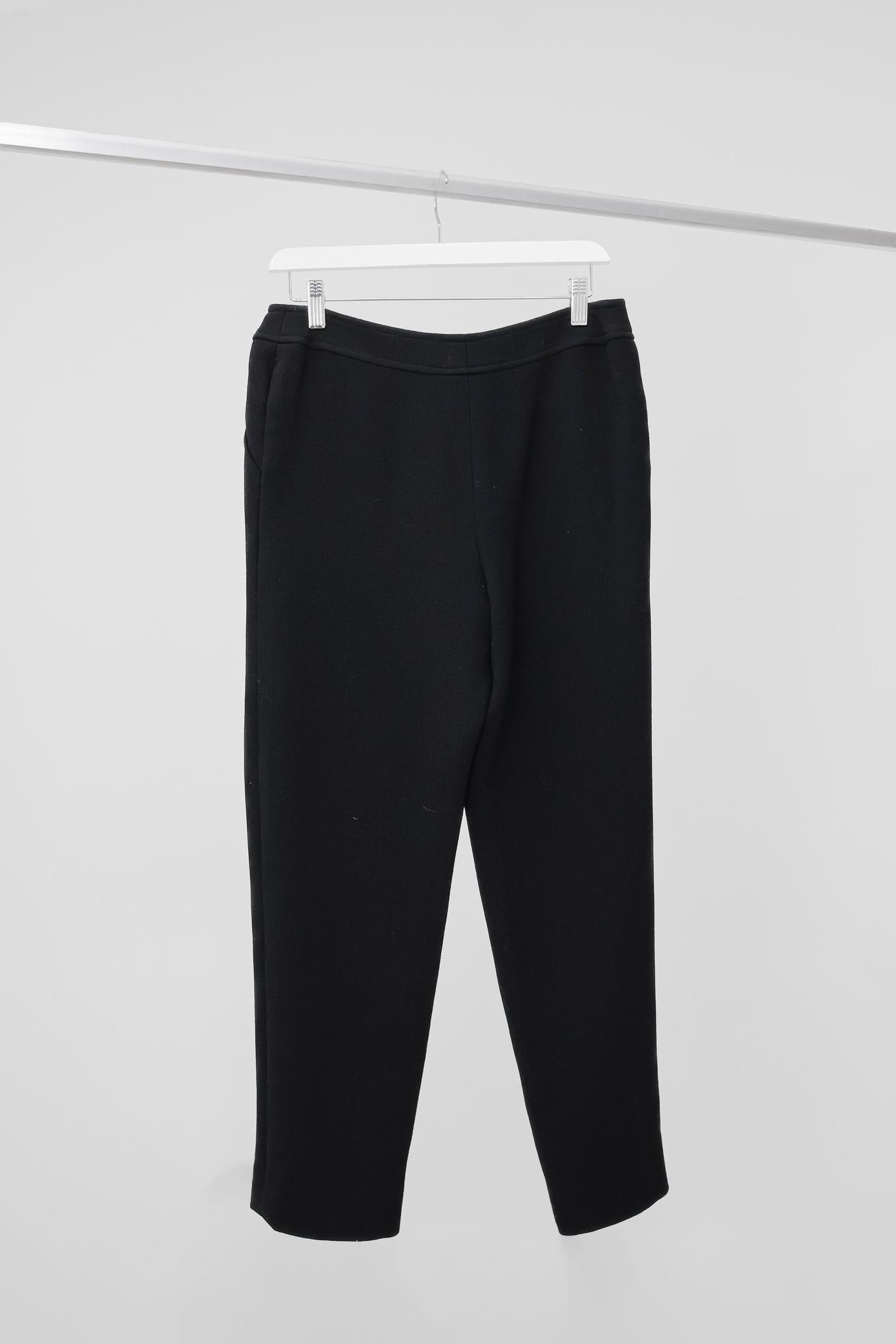Chanel Black Wool Crepe Tro rs Accessory
