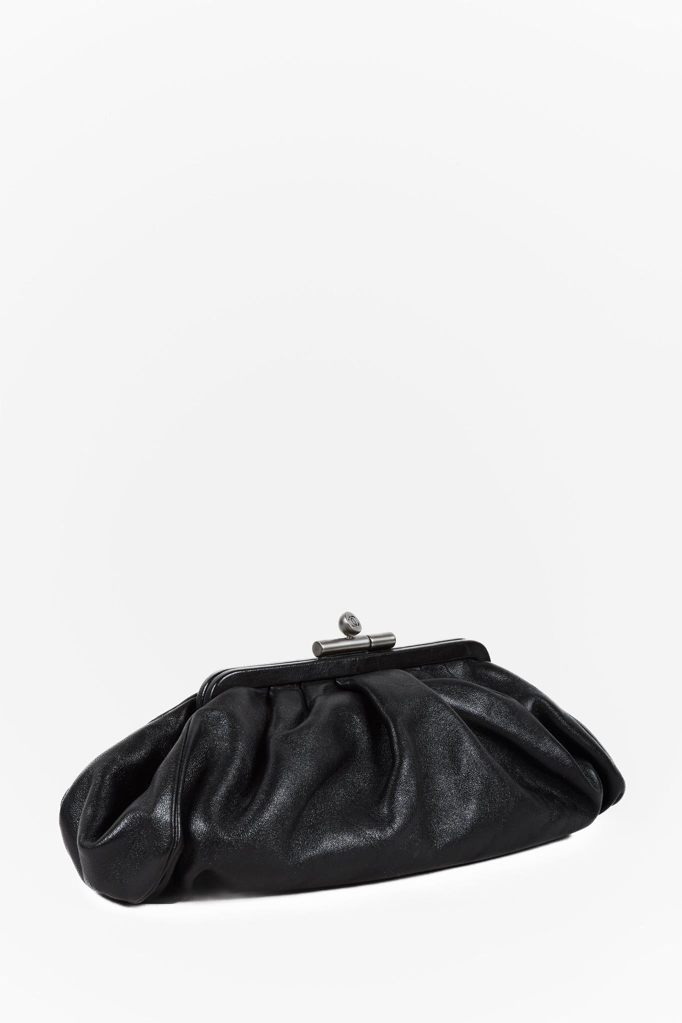 Chanel Black Leather Clutch Bag