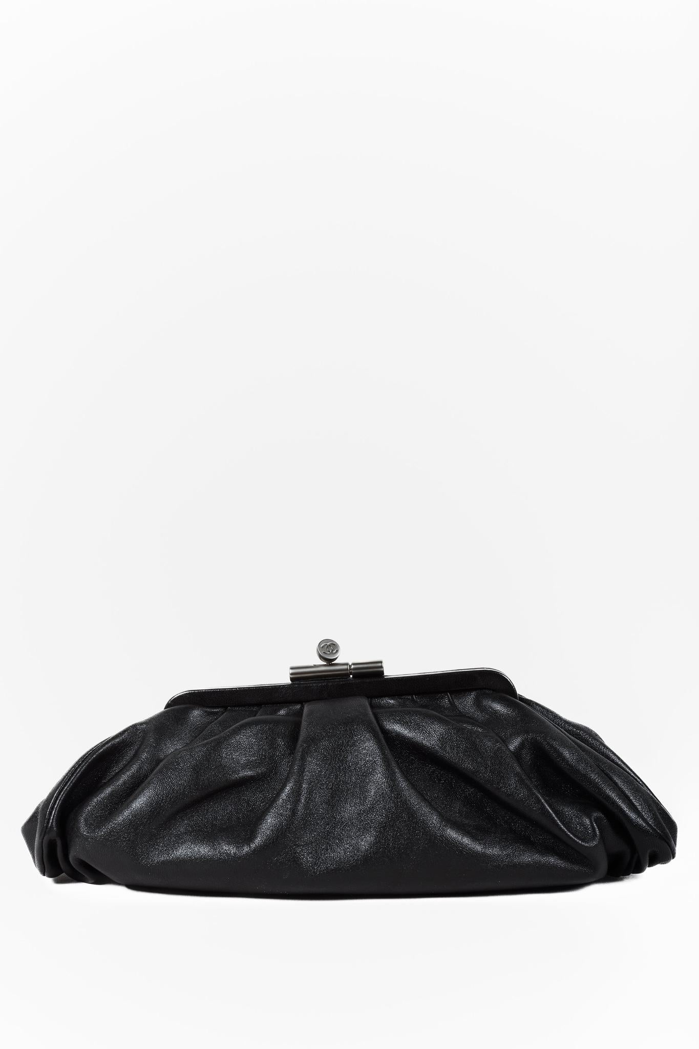 Chanel Black Leather Clutch Bag