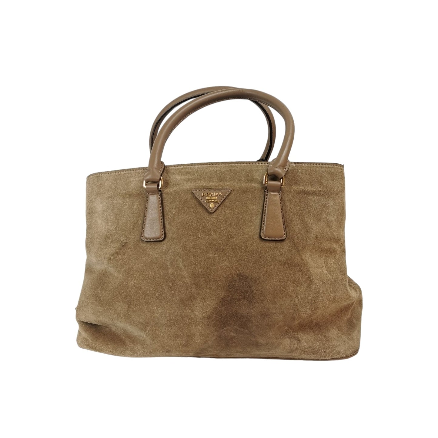 Prada Tote Bag Suede Brown