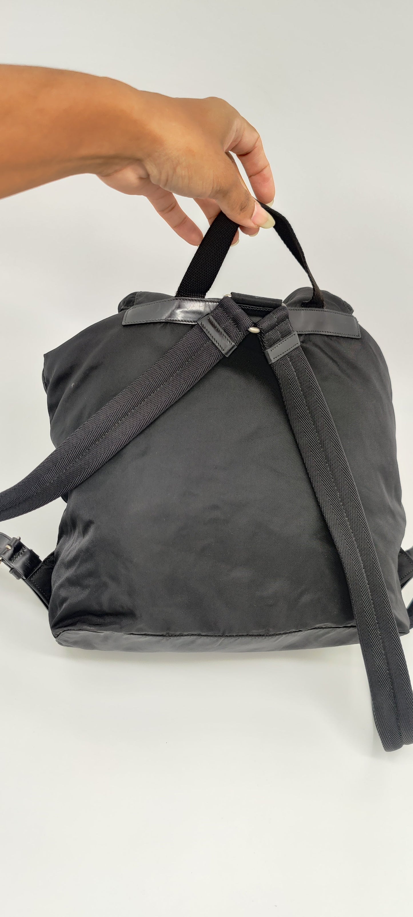 Prada Backpack In Handbag Nylon Black Nylon Handbag