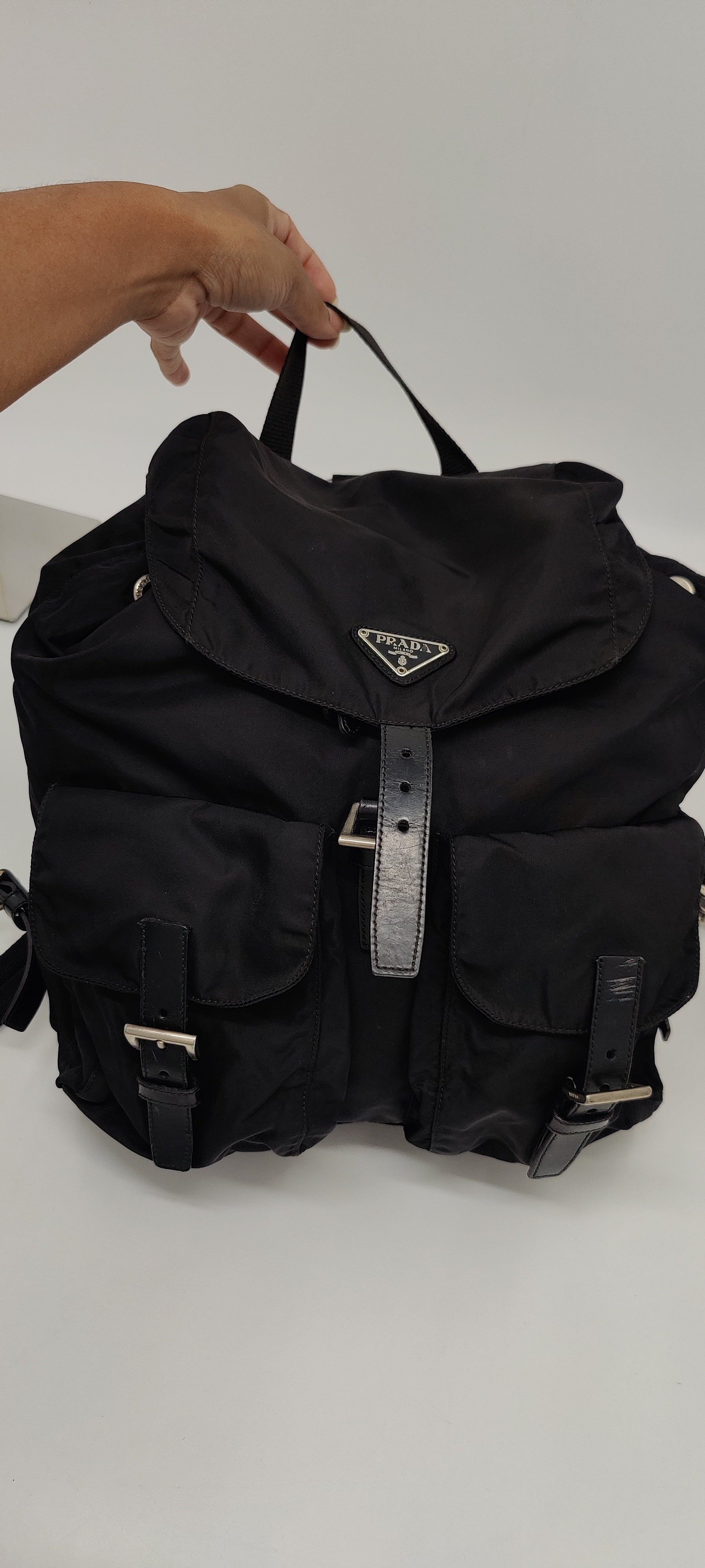Prada Backpack In Handbag Nylon Black Nylon Handbag