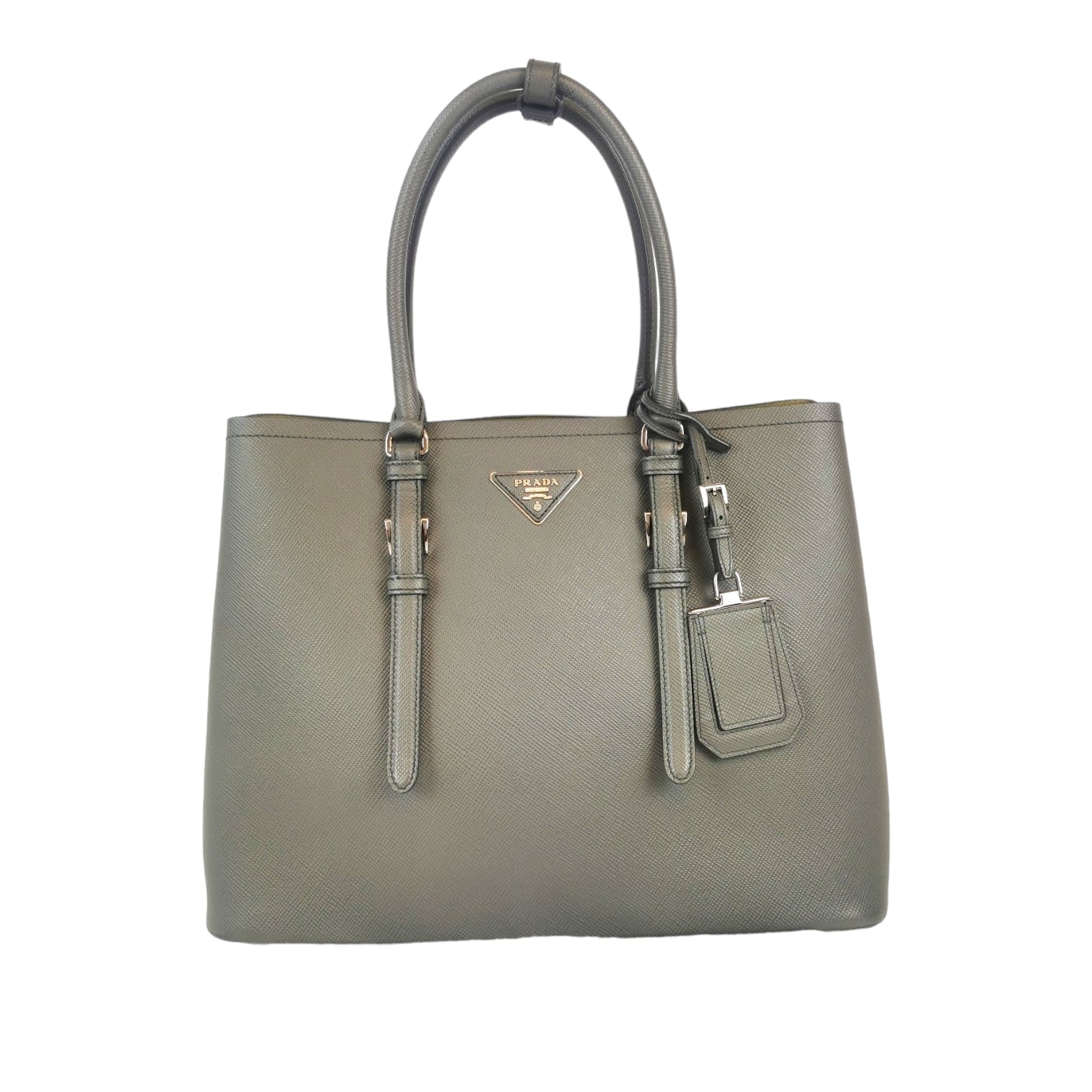Prada Double Tote Bag Saffiano Gray