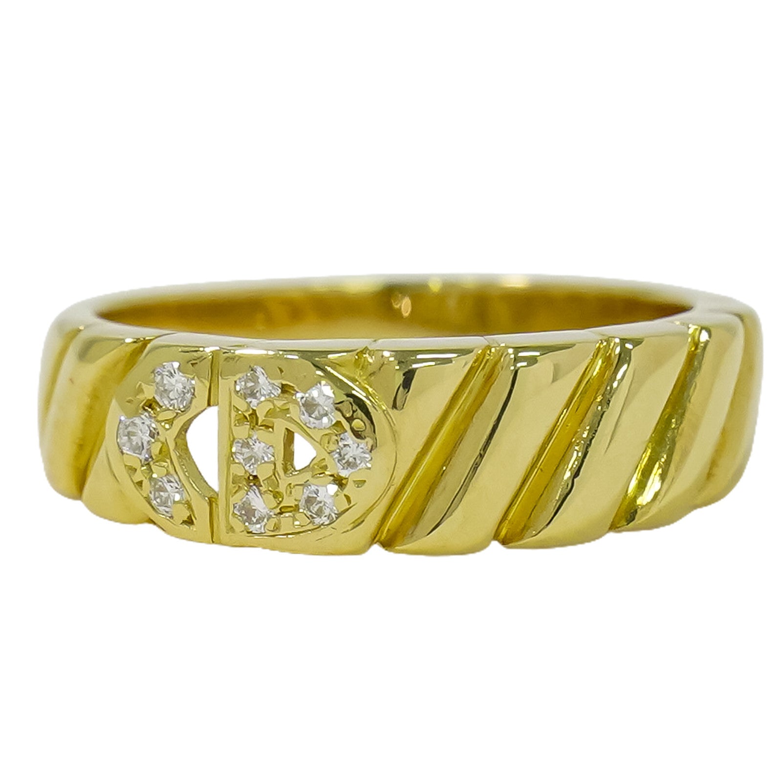 Dior Jewelry Christian Cd Ring And Diamond Ring y Gold Yellow