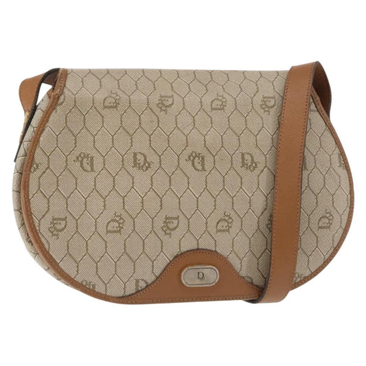 Dior Crossbody Bag Christian Honeycomb Coated Bag 2 Canvas Beige Flap