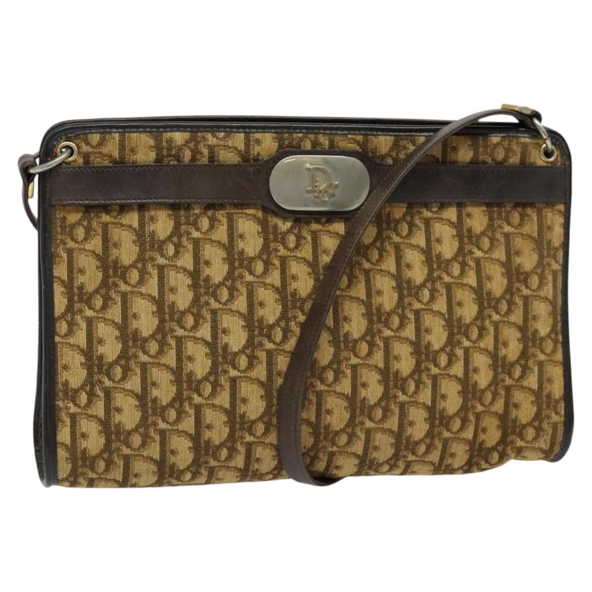 Dior Shoulder Bag Christian Trotter Bag 4 Canvas Brown