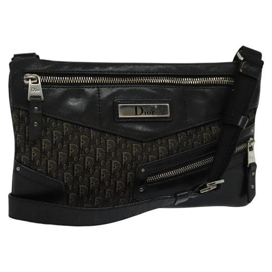 Dior Shoulder Bag Christian Trotter Bag Canvas Black