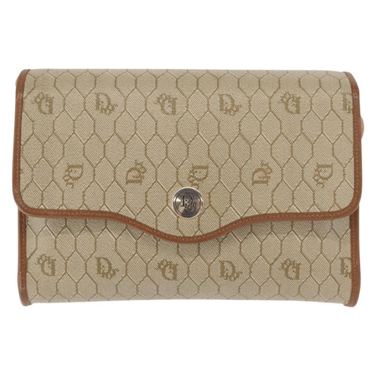 Dior Crossbody Bag Christian Honeycomb And Shoulder Bag B Leather Canvas Beige