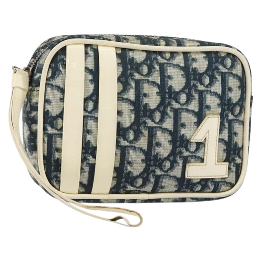 Dior Clutch Bag Christian Trotter Pouch issimo Pvc Clutche Canvas Blue Navy