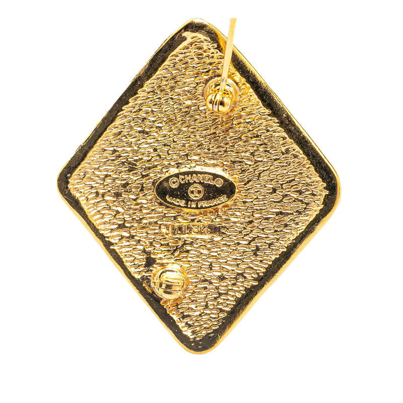 Gold Plated Coco Mark Brooch Signature