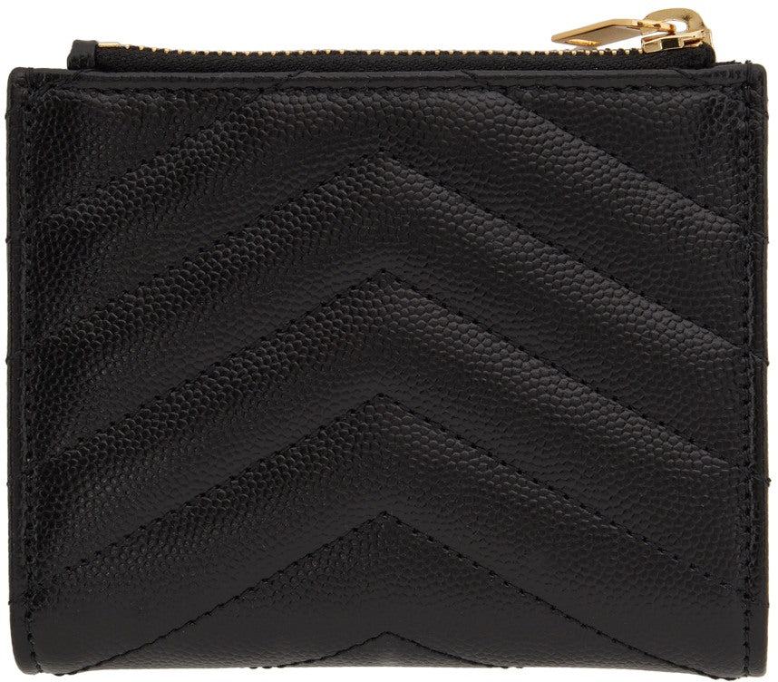 YSL Saint Laurent Zipped Wallet Travel Bag Leather Monogram