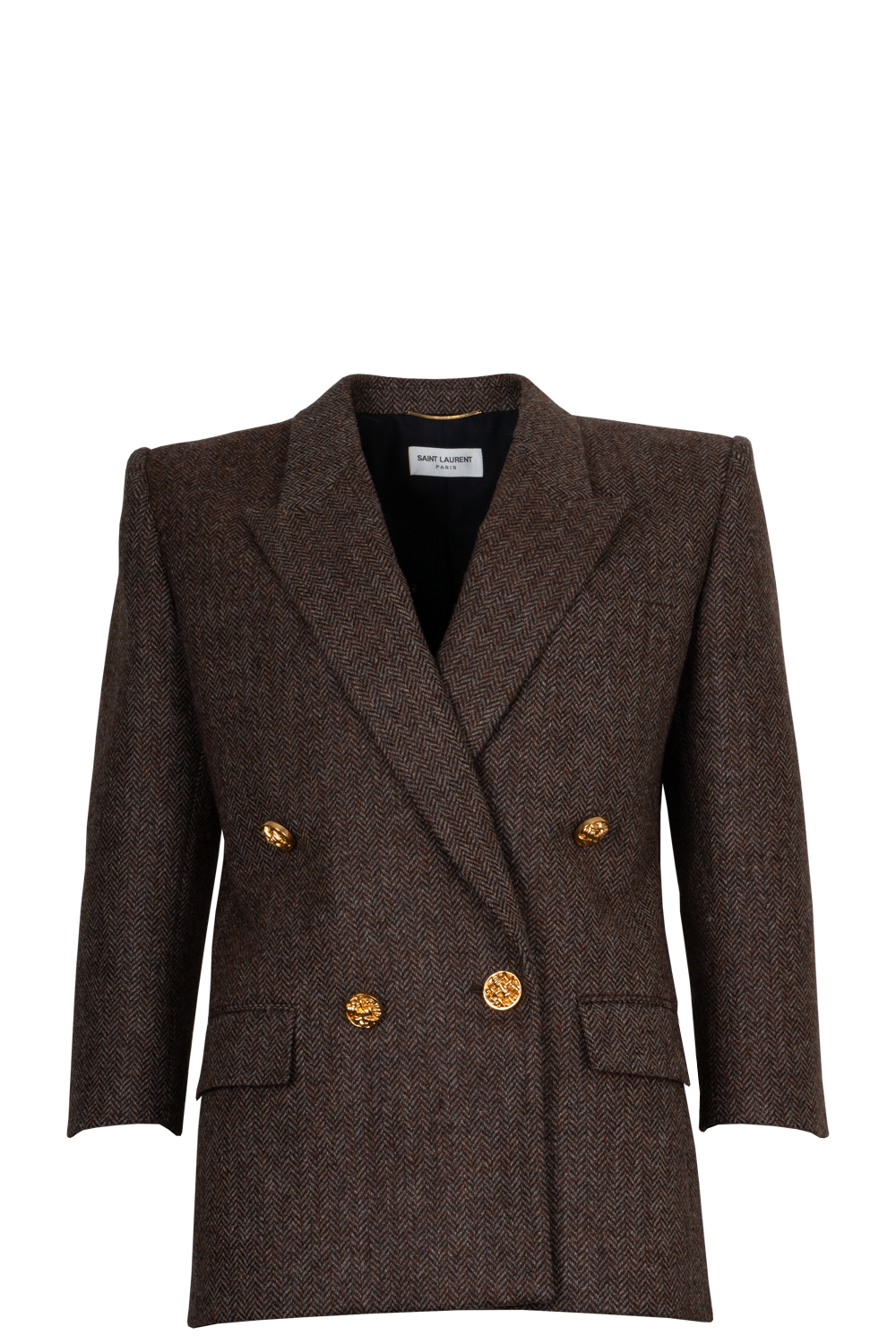 YSL Saint Laurent Blazer Jacket Wool Brown Handbag