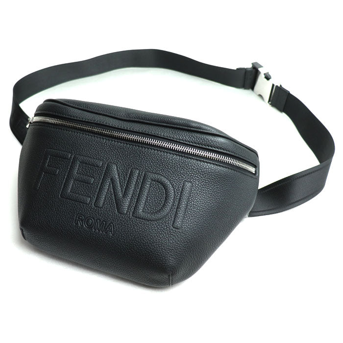 Fendi Shadow Diagonal Grained Belt Bag Leather