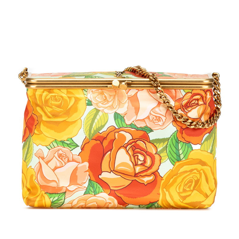 YSL Saint Laurent Flower Polyamide Shoulder Bag Logo