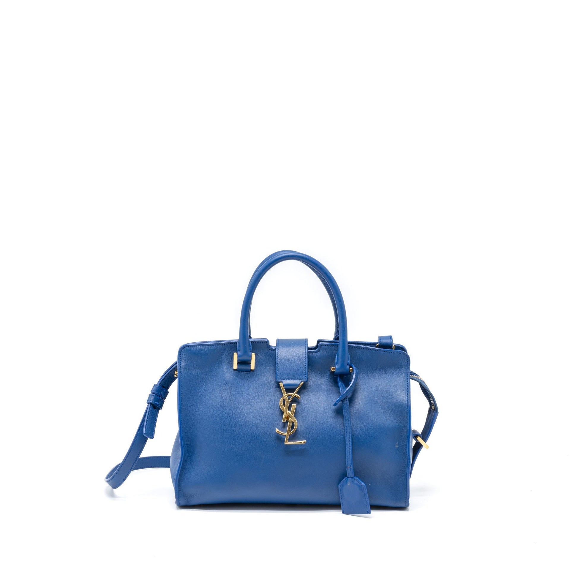 YSL Saint Laurent Saint Laurent Cabas Tote Purse Calfskin Blue Tote Bag