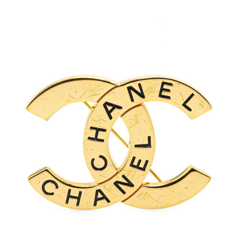Gold Plated Coco Mark Brooch Refined