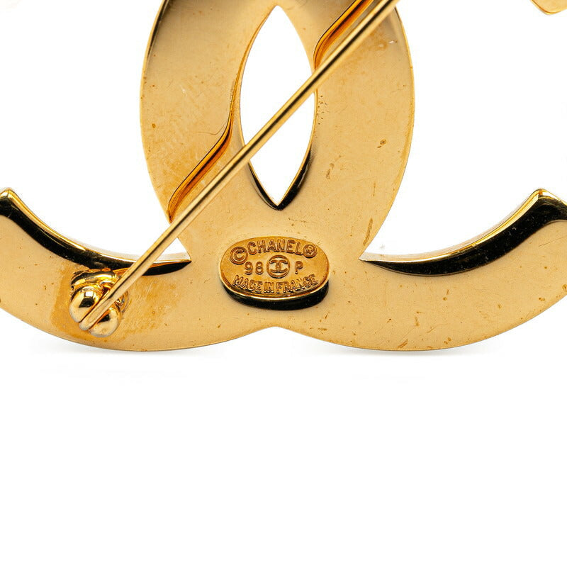 Gold Plated Coco Mark Brooch Refined