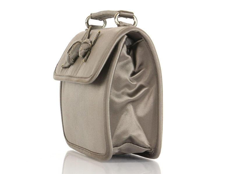 Prada Evening Bag Satin Gray Clutch Bag