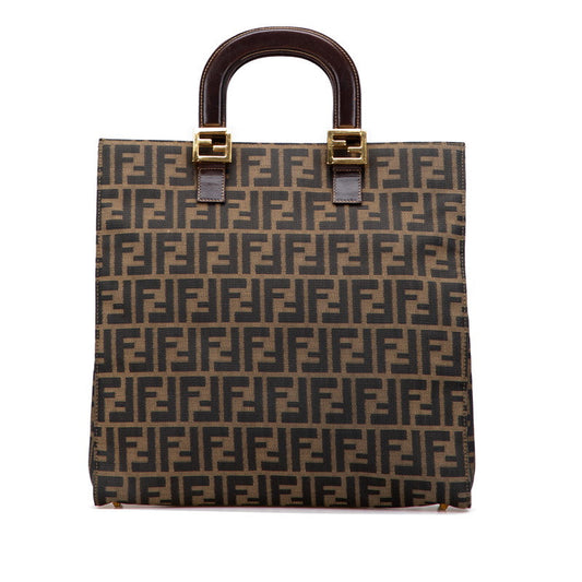 Fendi Zucca Tote Bag Leather Canvas
