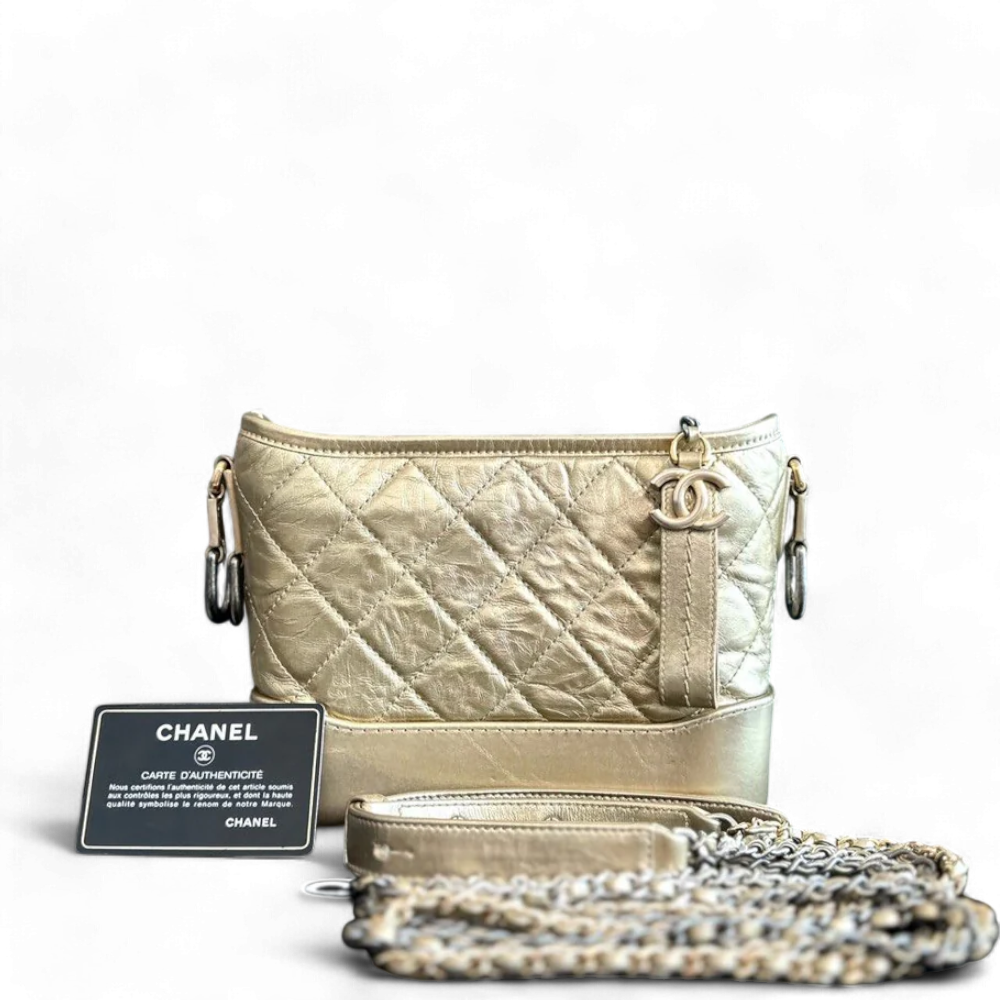 Chanel Gabrielle - Hobo Calfskin GHW No 23 Quilted Gold Hobo Bag