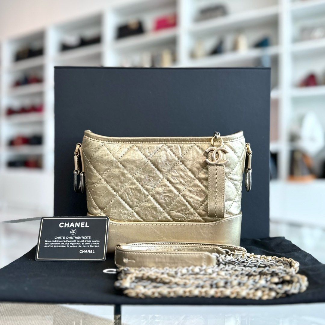 Chanel Gabrielle - Hobo Calfskin GHW No 23 Quilted Gold Hobo Bag