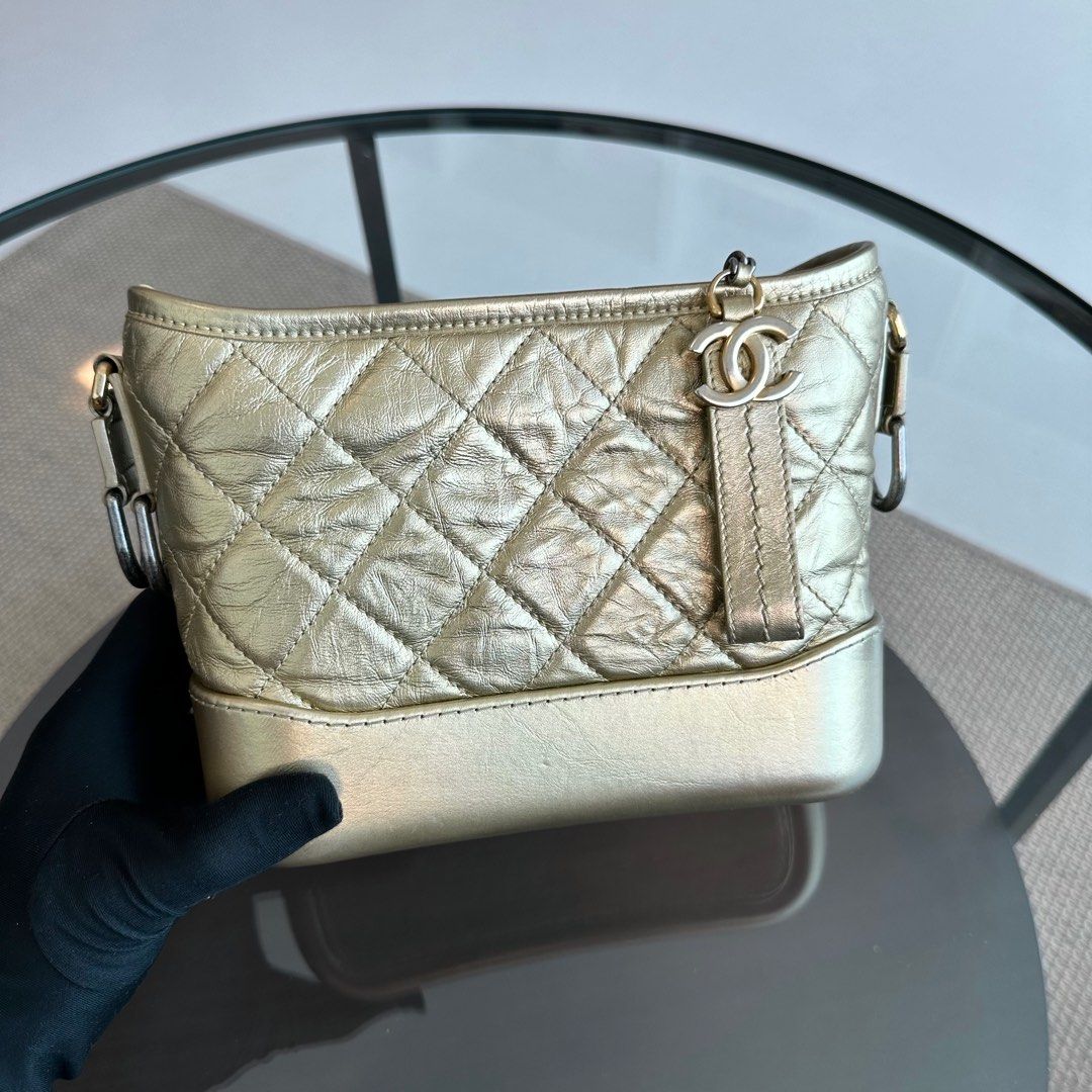 Chanel Gabrielle - Hobo Calfskin GHW No 23 Quilted Gold Hobo Bag